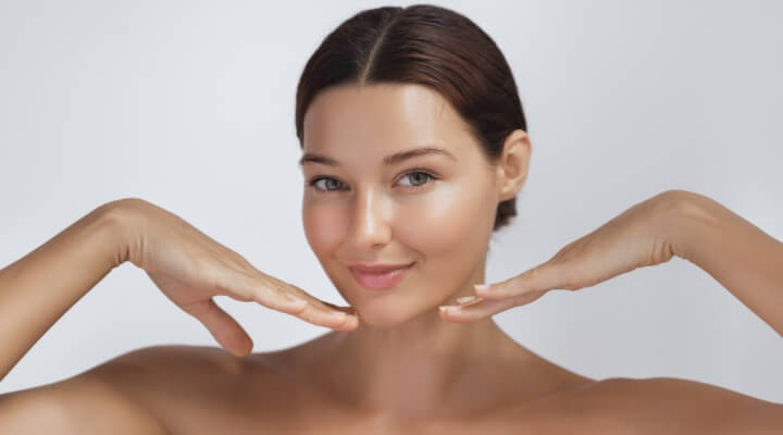 woman with glowing skin