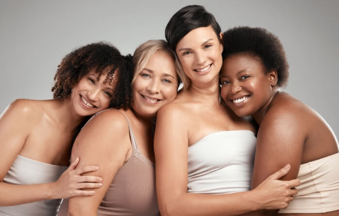 diverse group of smiling women